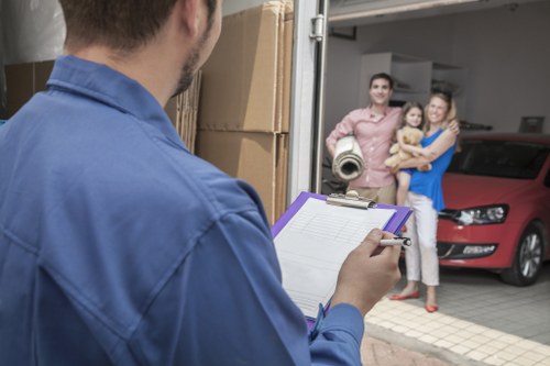 Moving team preparing a residential relocation in West Hampstead