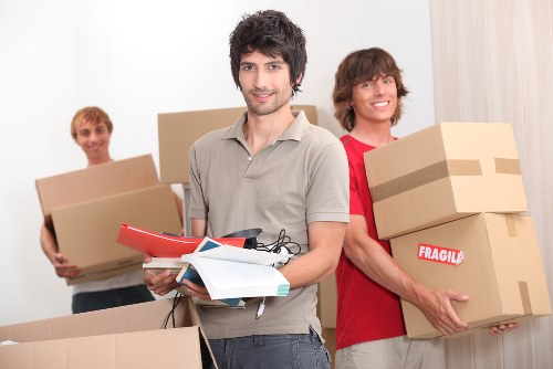 Packed boxes and moving supplies ready for a Westhampstead house move