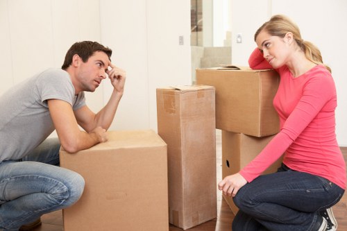 Room-by-room packing setup for a home move